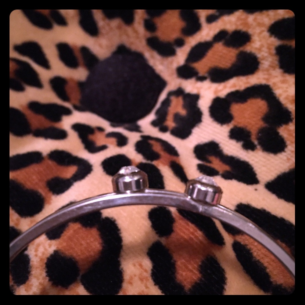 2 silver bangles Rhinestones - Picture 3 of 4